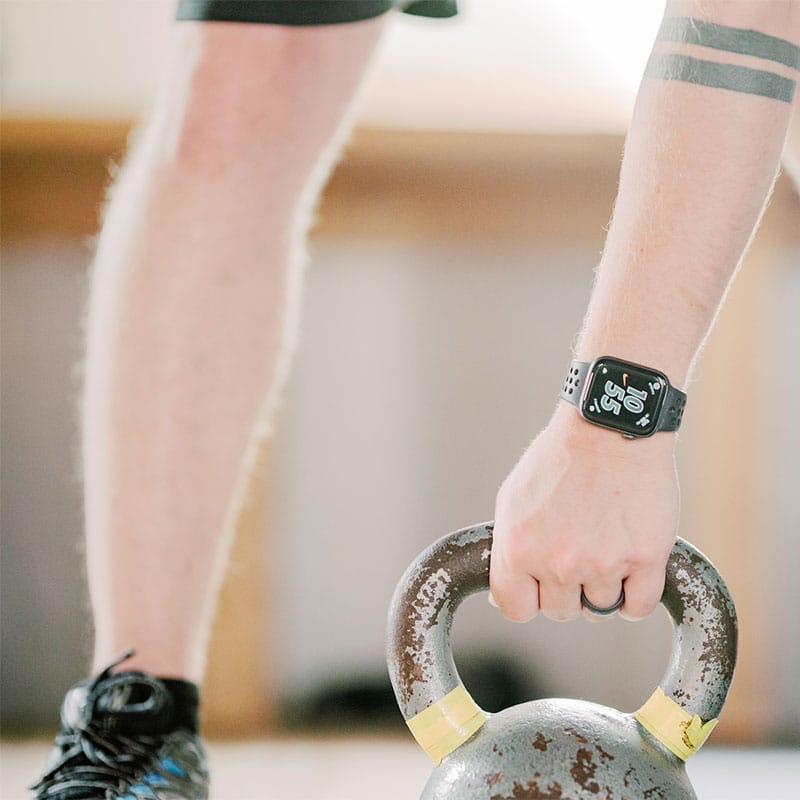 Workout with kettlebell